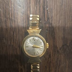 Vintage Gold Desta Watch with Silver Dial